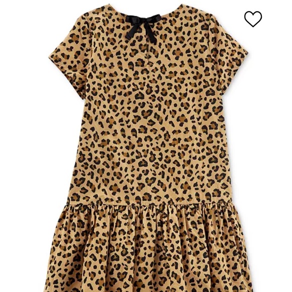 CARTERS UEC Girls Size 8 Corduroy Drop Waist Cheetah Animal Print Dress Brown - Picture 2 of 12